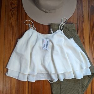 NWT Free People Floaty, lace-up Back Tank